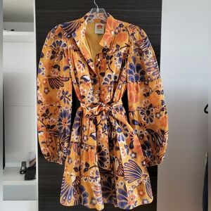 Farm rio pineapple flowers button up dress size small